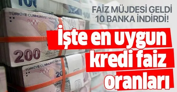 Bankalardan faiz müjdesi! 10 bankadan kredi faiz oranları indirim açıklaması! İşte son konut taşıt bireysel kredisi faiz oranları