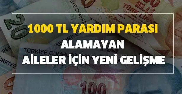 1000 TL yardım parası alamayan aileler için ön başvuru alma ekranı