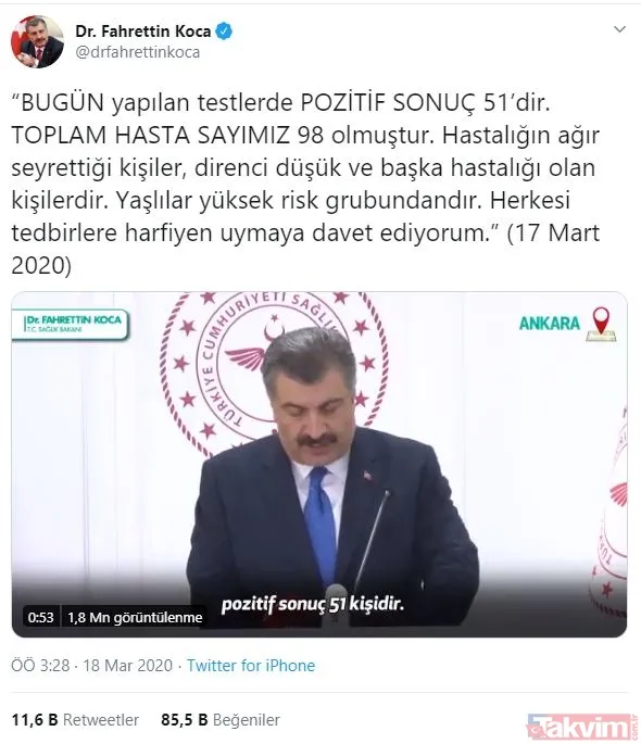 Türkiye'de 11 Nisan koronavirüs (Kovid-19) vaka sayısı kaç oldu? Bakan Koca açıkladı: İlk kez azaldı - 30