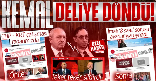 Kılıçdaroğlu'nun ayarlarıyla oynadılar! İmalı '8 saat' sorusu sonrası CHP - KRT çatışması baş gösterdi: Teker teker yayınları sildiler