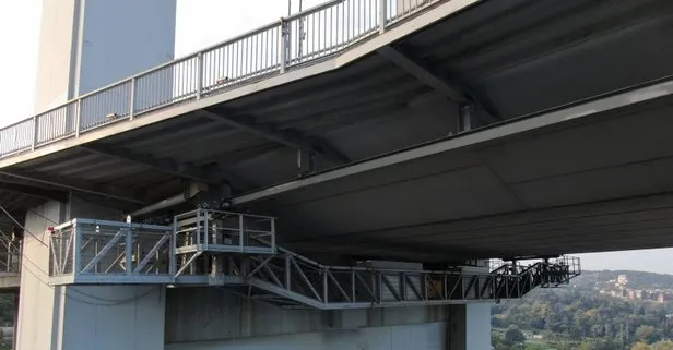 Son dakika: İşte 15 Temmuz Şehitler Köprüsü’ndeki bakım platformu! Depremde hasar gördüğü iddia edilmişti