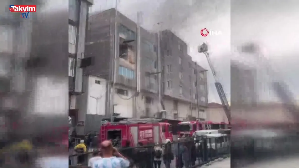 Beylikdüzü’nde iş yerinde yangın paniği!