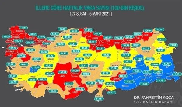 illere gore korona risk haritasi guncellendi istanbul ankara izmir konya sakarya hangi renk korona haritasi degisti mi takvim