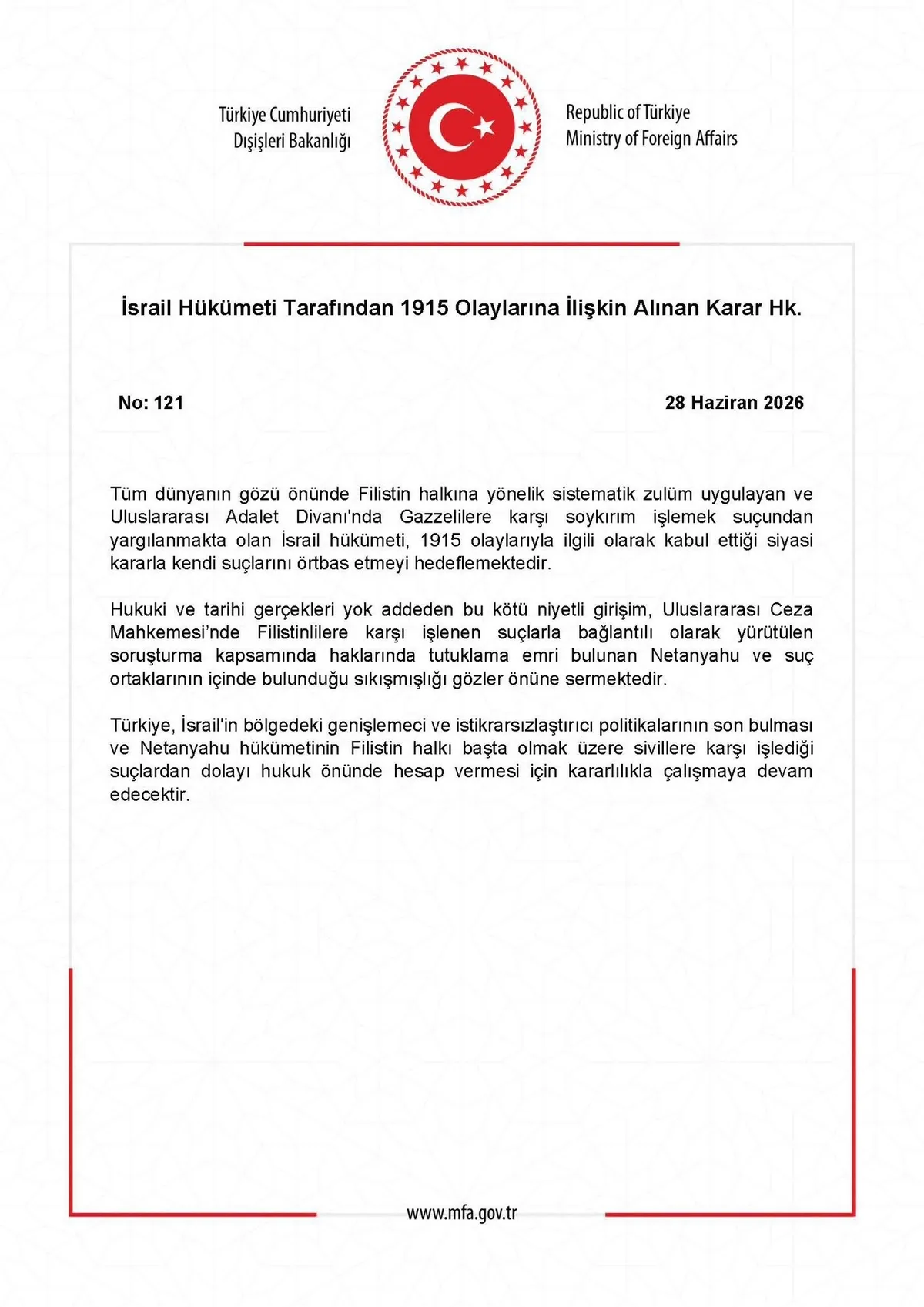 1782675955701.jpeg Türkiye’den İsrail’in 1915 kararına sert tepki: Kendi suçlarını örtbas etmeye çalışıyorlar-3