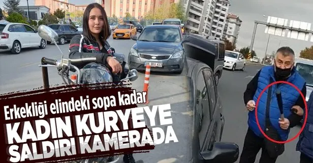 Ankara’da motosikletli kadın kurye Esra Nur Olgun trafikte beyzbol sopasıyla darbedildi! O anlar saniye saniye kamerada