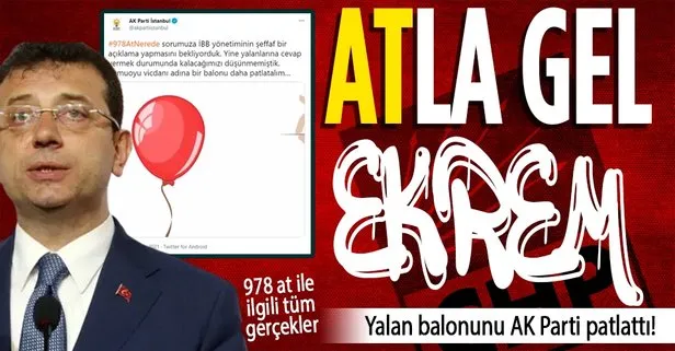 CHP’li Ekrem İmamoğlu ve İBB’nin bir yalanı daha patladı: AK Parti kayıp 978 at ile ilgili gerçekleri deşifre etti