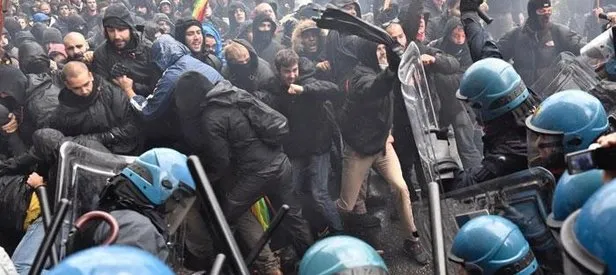 İtalya’da polis eylemcilere acımadı!