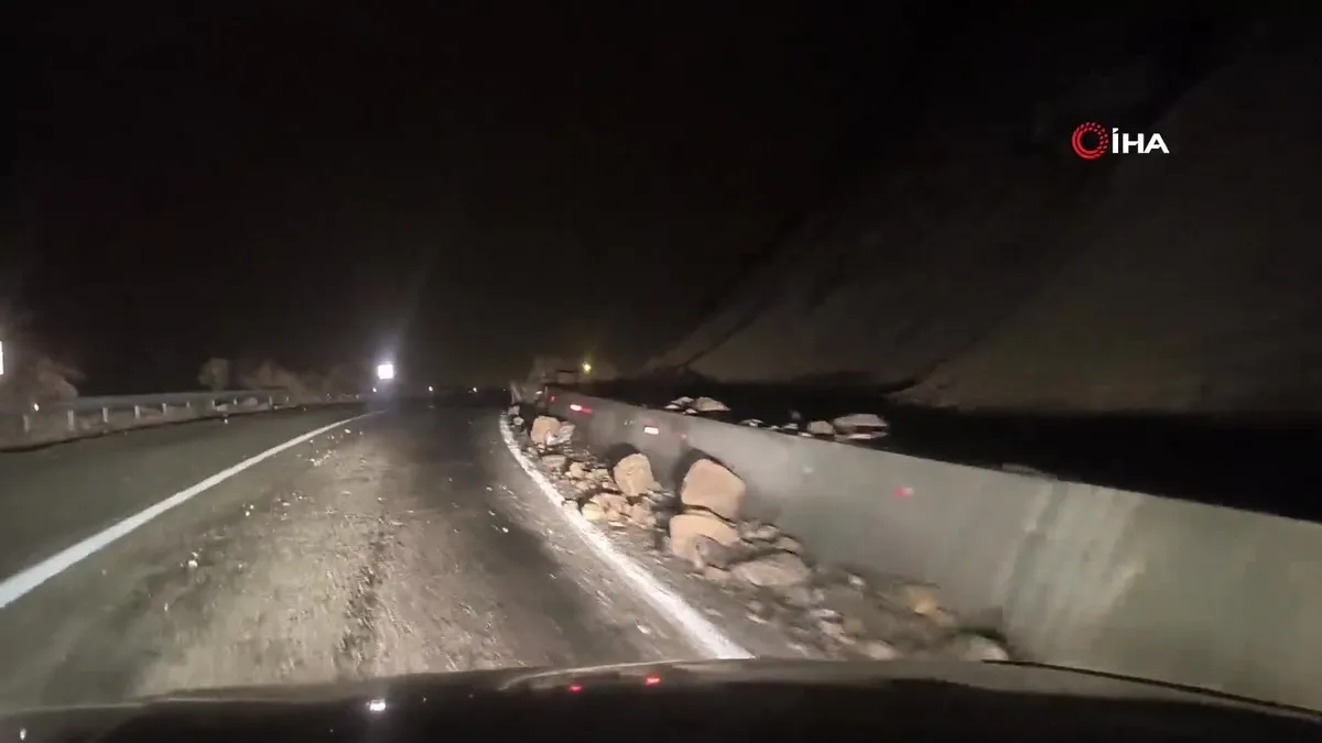 Erzurum-Artvin karayolunda heyelan