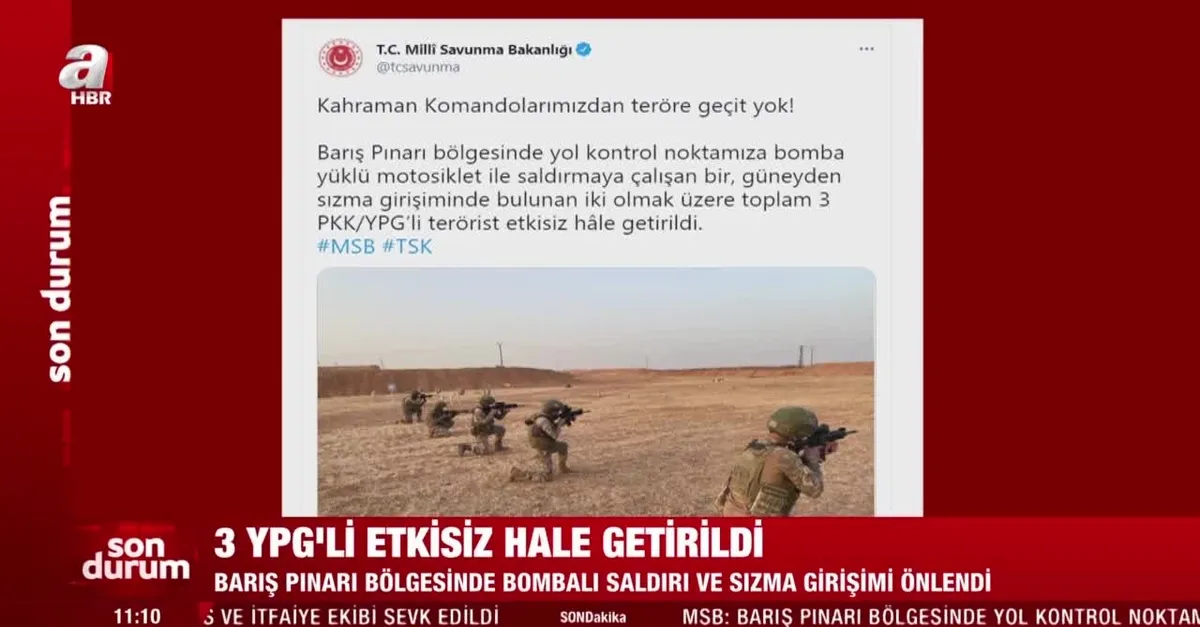 SON DAKİKA: Terör örgütü PKK'ya bir darbe daha: 3 PKK/YPG'li terörist etkisiz hale getirildi