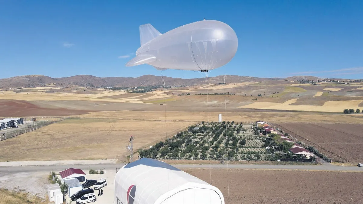 Gökçeri aerostat hava aracı Gabar petrol bölgesinde göreve başladı