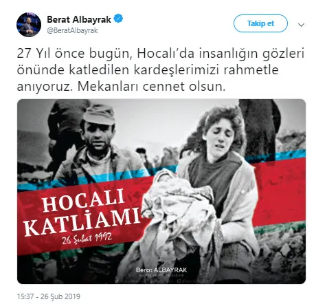 Hazine ve Maliye Bakanı Berat Albayrak Hocalı şehitlerini andı-1