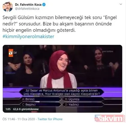 Tüm Türkiye onu konuştu… Kim Milyoner Olmak İster’deki Ümmü Gülsün sosyal medyada trend oldu!