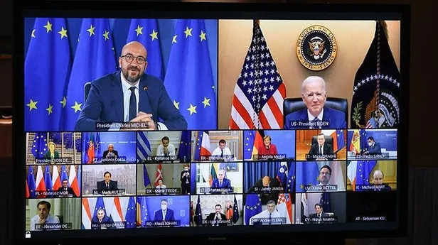 SON DAKİKA: Beyaz Saray duyurdu: ABD Başkanı Biden AB liderleri ile görüştü-1