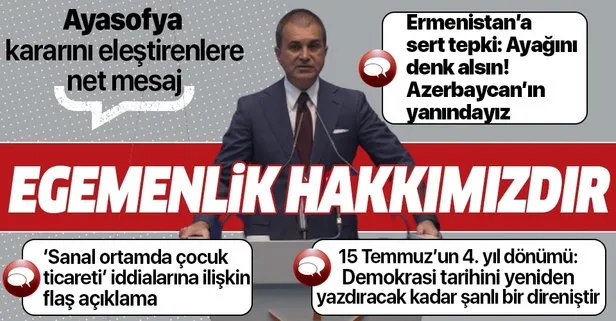 Son dakika: AK Parti Sözcüsü Ömer Çelik’ten MYK ve MKYK’ya ilişkin önemli açıklamalar