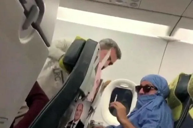 Uçakta olay çıkaran kadın tutuklandı