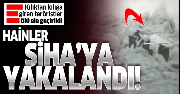 Şemsiyeyle saklanmaya çalışan PKK’lı teröristler SİHA’ya yakalandı!