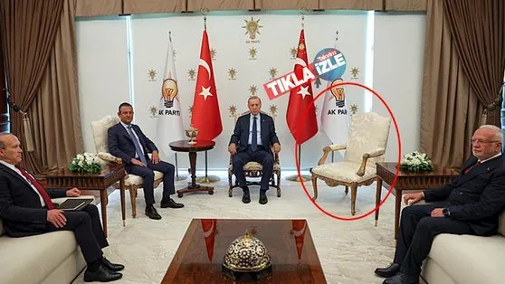 Başkan Erdoğan ve Özgür Özel görüşmesinde dikkat çeken kare! Sol taraftaki koltuk neden boştu?