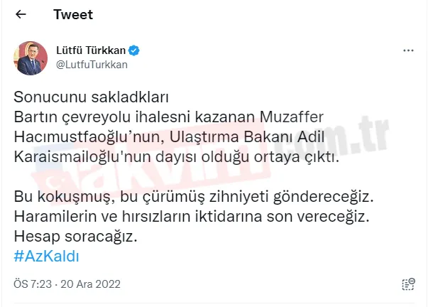 yalan-algi-manipulasyon-ne-ararsan-onda-iyi-partili-kufurbaz-lutfu-turkkanin-ihaleyi-bakanin-dayisi-aldi-iftir-1671567003226.jpg Son dakika: İYİ Parti'nin küfürbazı Lütfü Türkkan Bakan Adil Karaismailoğlu'nu hedef almıştı! İftiraya 250 bin TL'lik tazminat davası!-2