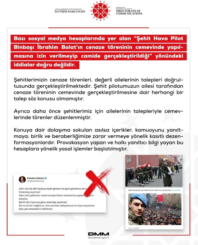 Şehit pilotun cenazesi üzerinden algı operasyonu: DMM o iddiaları yalanladı-2