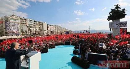 Türkiye Yüzyılı’nın şafağı söküyor! İzmir Gündoğdu Meydanı’nda tarihi kalabalık: Başkan Erdoğan için Tayyip Baba sloganları