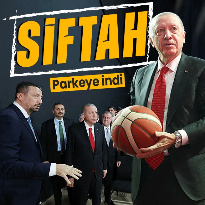 Basketbol Gelişim Merkezinde siftah Başkan Erdoğandan! Parkede samimi pozlar... Sporculardan dolma kalem hediyesi