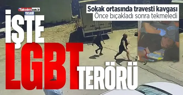 Antalya’da travesti kavgası! Sokak ortasında birbirlerine girdiler