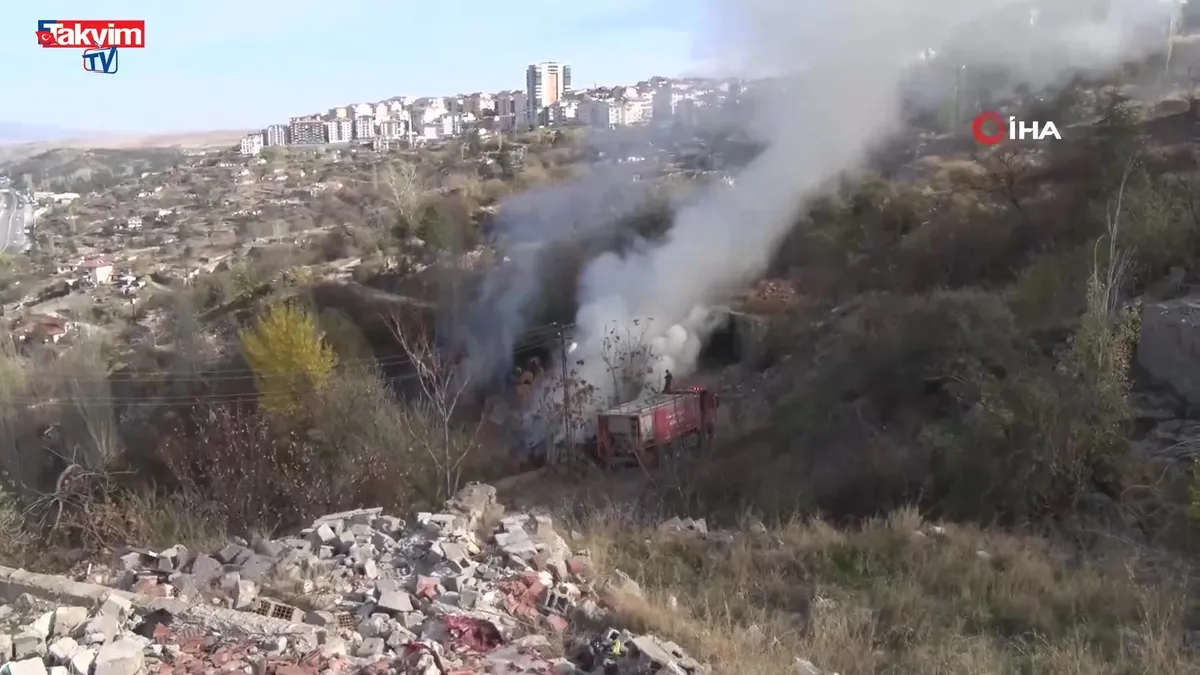 Ankara'da çöp yangını kontrol altına alındı