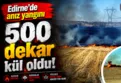 Edirne'de anız yangını: 500 dekar kül oldu