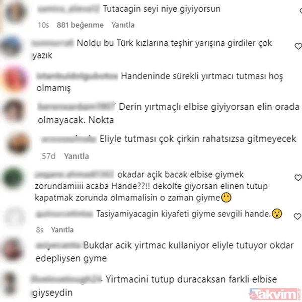 Hande Erçel yırtmaçta sınır tanımadı! İddialı elbisesiyle zor anlar yaşadı! “Bu kadar açık giyinmek zorunda mı Hande?” - 4