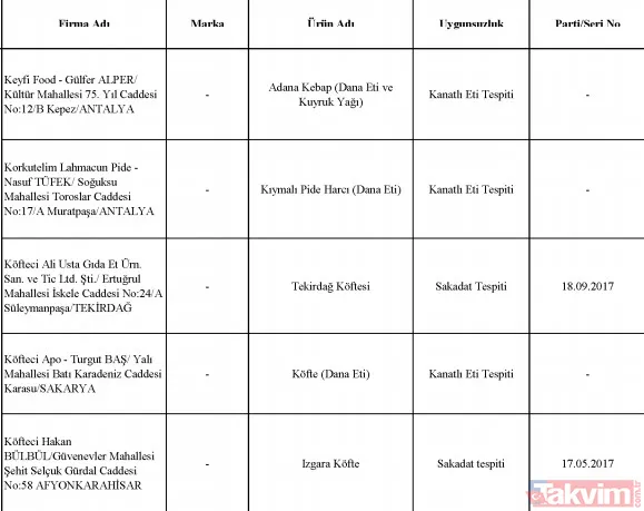 Bakanlık tek tek ifşa etti! Sultanahmet Köftecisi ve birçok firma vatandaşa eşek eti yedirmiş! - 32