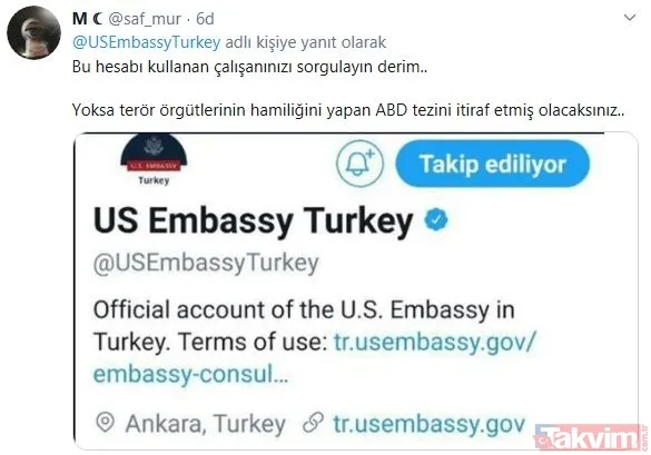 ABD Büyükelçiliği'nin FETÖ'cü Ergun Babahan'ın Bahçeli’yi hedef alan tweetini beğenmesine MHP'den sert tepki! - 10