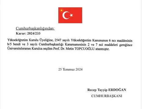 Başkan Erdoğan imzaladı: Atama ve görevden alma kararları Resmi Gazete'de-7