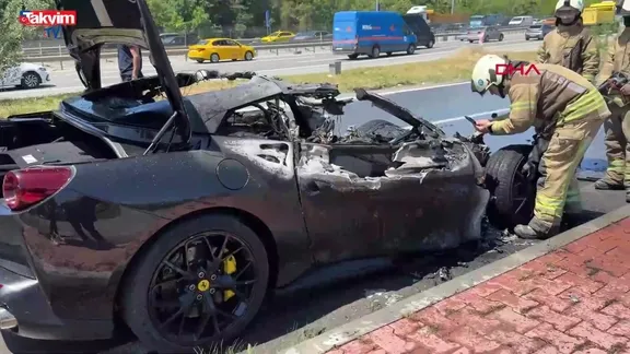 Hasdal'da Ferrari yangını... Beşiktaş Başkanı Serdal Adalı'nın oğlu ölümden döndü: 20 milyonluk araç kül oldu!