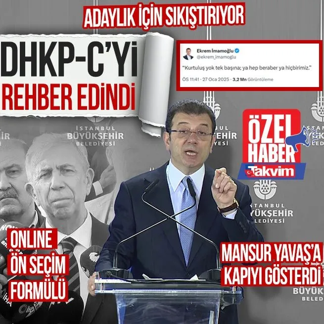 İmamoğlu DHKP-C sloganını rehber edindi! Adaylık için CHPyi dört koldan sıkıştırıyor | Online ön seçim formülü ve Mansur Yavaş iddiası