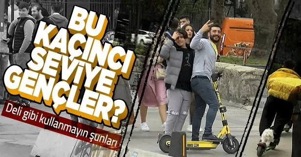 İstanbul’da scooter ihlalleri bitmek bilmiyor! Kimi köpeğiyle kimi arkadaşıyla bindi! İşte kural tanımayan scootercılar