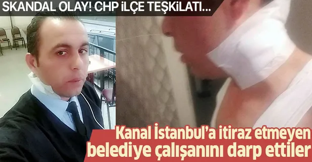 Eskişehir'de skandal olay! CHP'liler Kanal İstanbul'a itiraz etmeyen belediye çalışanını darp ettiler