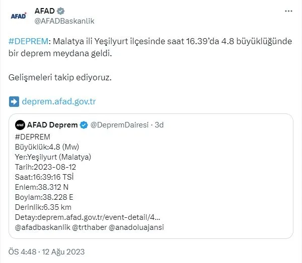 malatyada-deprem-afad-kandilli-rasathanesi-son-depremler-listesi-1691848288133.jpg Malatya 4.8, 4.5 ve 4.2'lik depremlerle peş peşe salladı! AFAD Kandilli Rasathanesi son depremler listesi-2