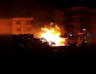 Beykoz’da otobüs alev alev yandı