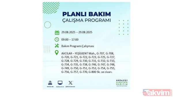 🔵29 Ağustos'ta İstanbul'da Elektrik Kesintisi Yaşanacak İlçeler
