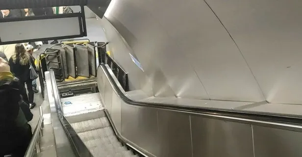 M2 Yenikapı-Hacıosman Metro Hattı Gayrettepe istasyonunda kan donduran olay! Yürüyen merdiven can aldı