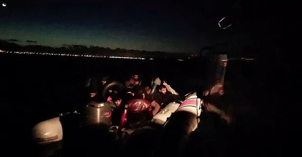 Lastik bot ile Yunanistan’a yasa dışı yollardan geçmek isteyen 16 düzensiz göçmen yakalandı