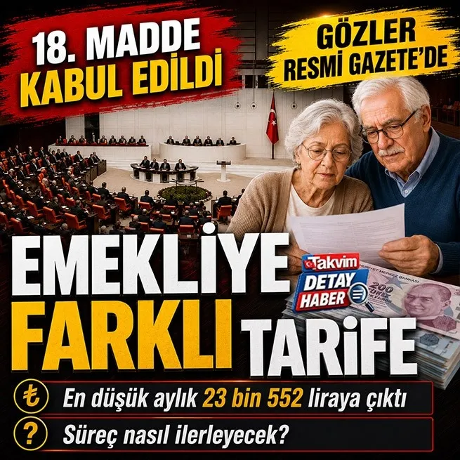 En düşük emekli aylığı için kritik madde kabul edildi: Yeni tutar 23 bin 552 TL
