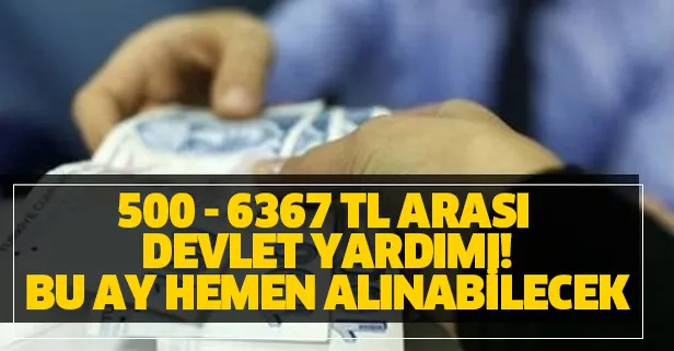 2020 yılında 500 - 6367 TL arası devlet yardımı!