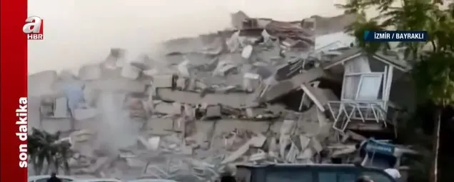 8 katlı Rıza Bey Apartmanı böyle yıkıldı! Görüntüler ilk kez A Haberde