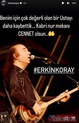 82 yaşında aramızdan ayrılan Erkin Koray’a ünlülerden duygusal veda! “O da gitti” Pınar Altuğ, Ayşegül Aldinç, Nebahat Çehre...