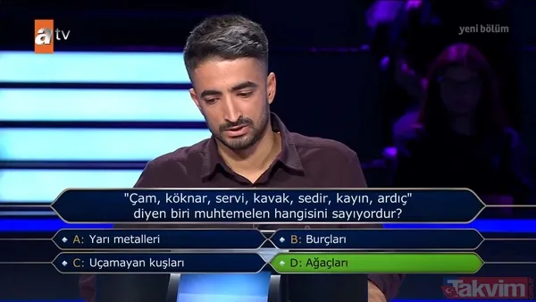 "Kim Milyoner Olmak İster?"de heyecan dolu anlar: Yarışmacı kendisine inanmayanlara inat 300 bin TL'lik soruya kadar geldi! - 2