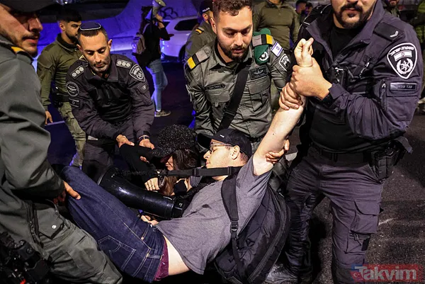 Tel Aviv yangın yeri! Katil Netanyahu karşıtı İsrailliler sokakları ateşe verdi - 10