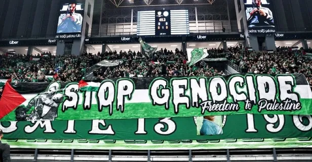 Panathinaikos-Maccabi Tel Aviv maçında Gazze'ye destek: "Filistin'e özgürlük"