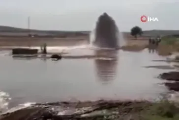 sŞanlıurfa'nın Suruç ilçesinde su küpünün patlamasıyla pamuk tarlası sular altında kaldı