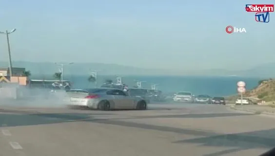 Bursa’da drift atan trafik magandaları kamerada